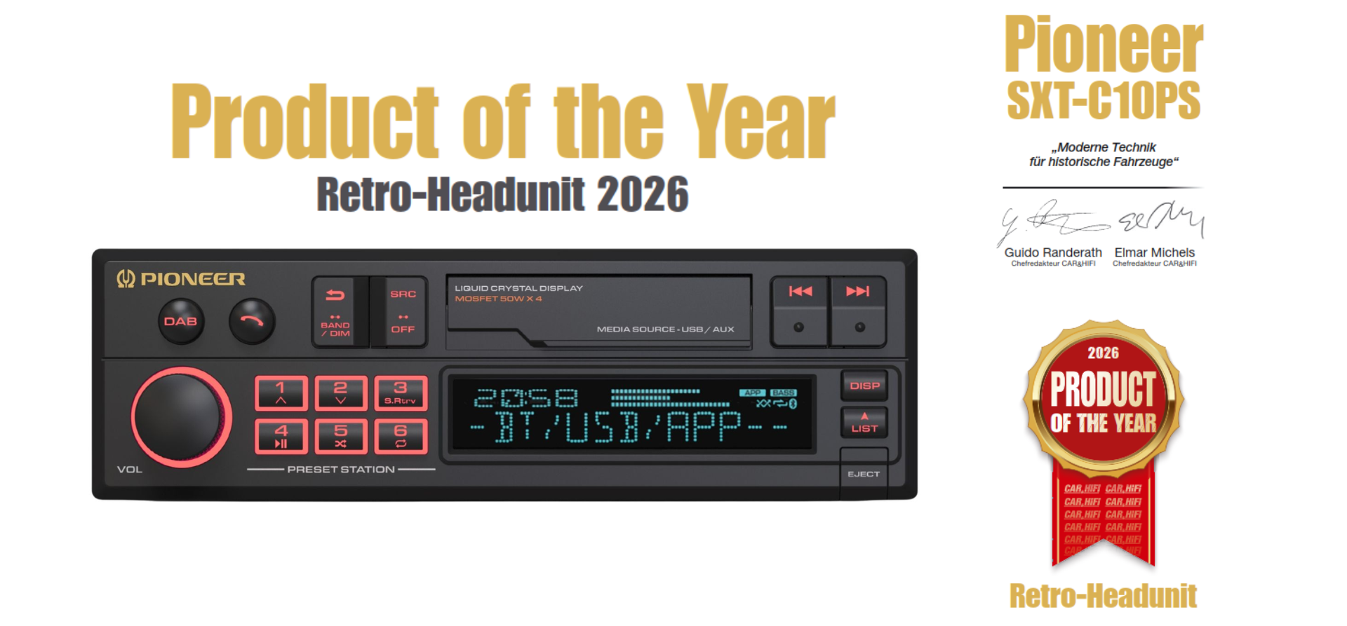 019ab624ded07037af581e4d0dbcdf03_1920x1920.png Pioneer Autoradio SXT-C10PS 1 DIN Retrotype met DAB+ en Bluetooth®