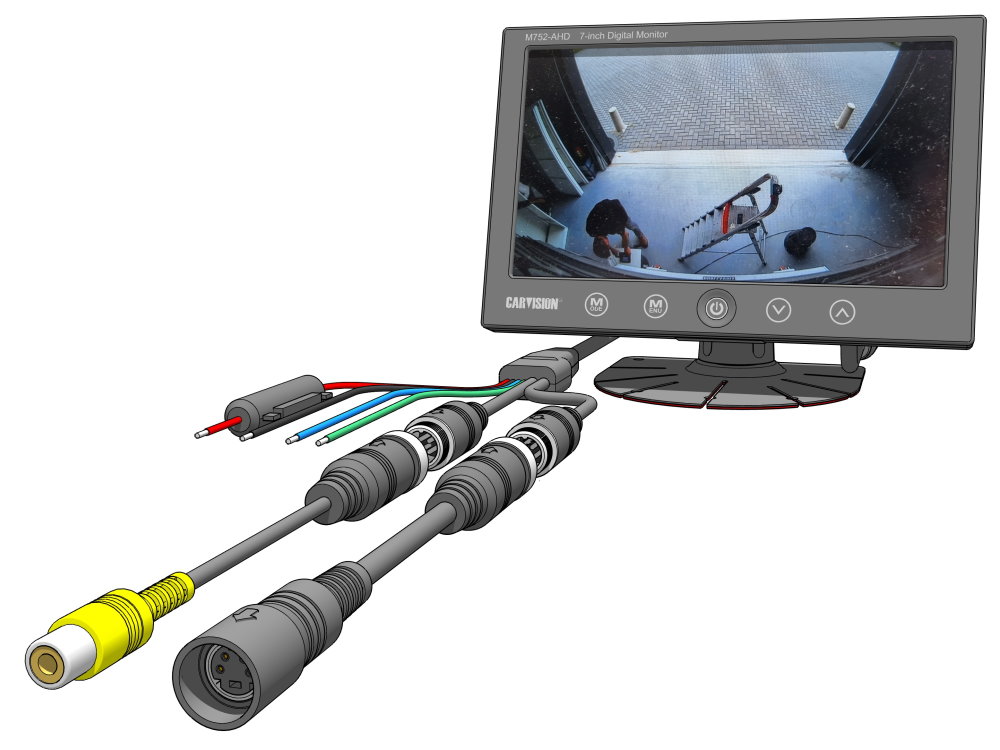 200099-2-2 Carvision M752-AHD 7 inch LCD monitor met traploze backlight dimmer Car Audio Limburg