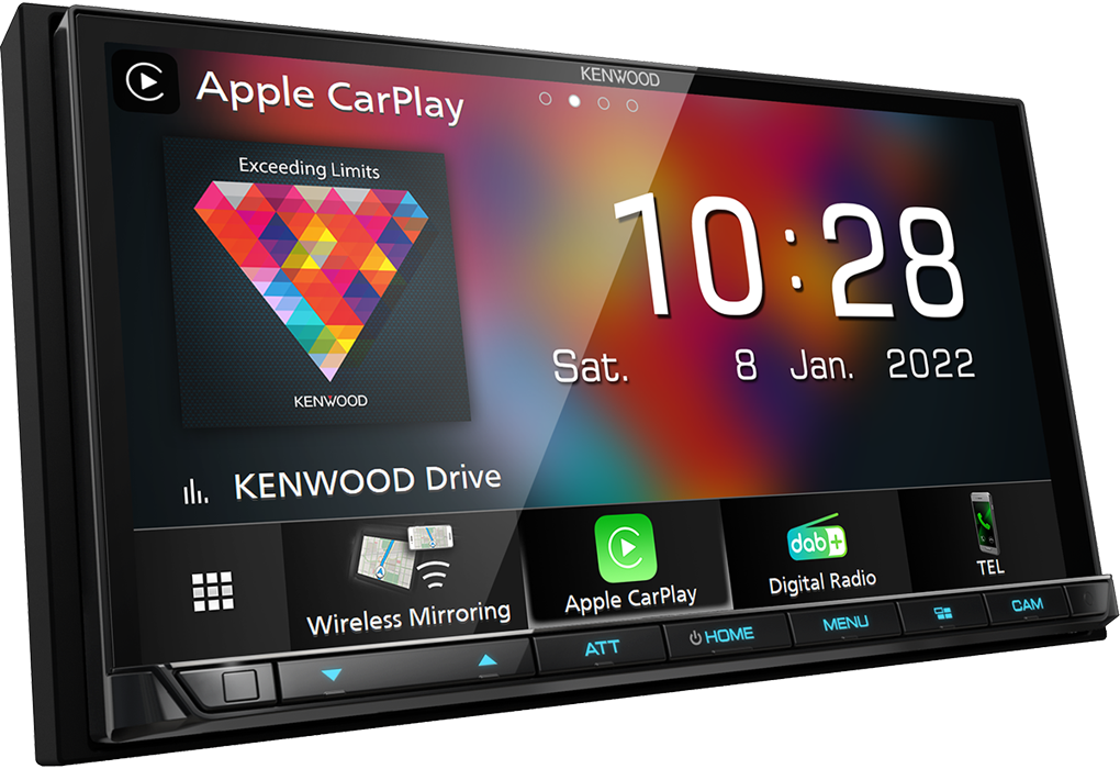 Kenwood DMX8021DABS draadloos Apple Carplay een Android Auto 9 inch capacitief scherm