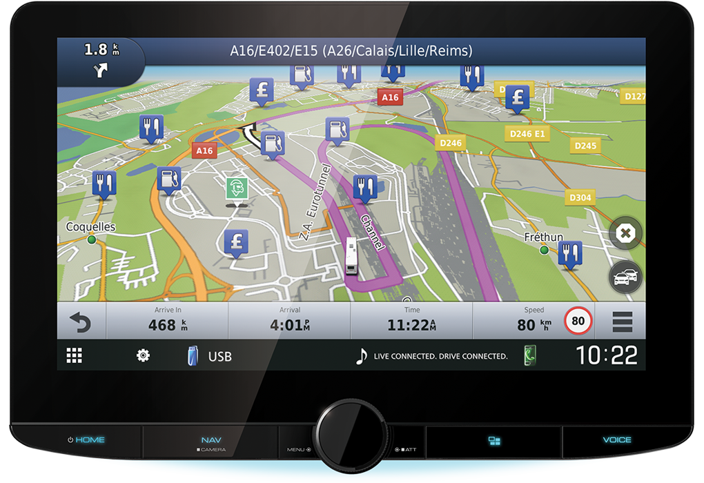 Kenwood DNR992RVS Camper /Truck draadloos Apple Carplay een Android Auto 10.1 inch HD scherm