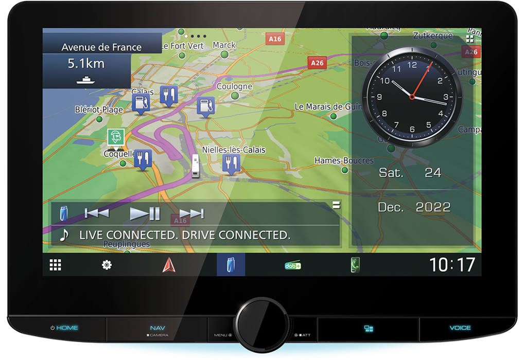 Kenwood DNR992RVS Camper /Truck draadloos Apple Carplay een Android Auto 10.1 inch HD scherm