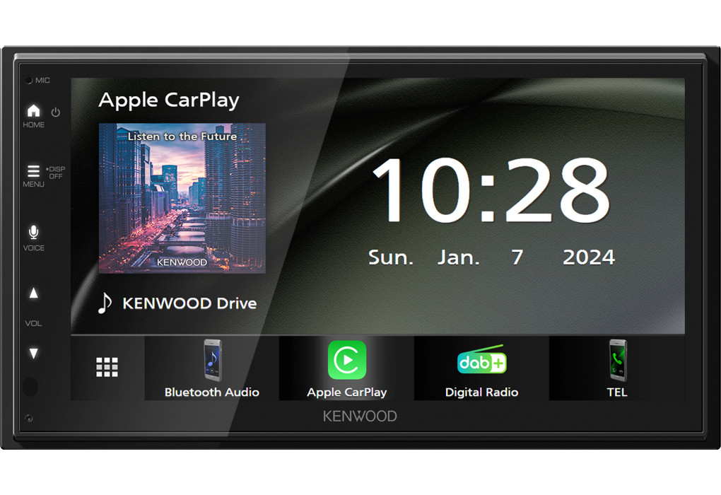 Kenwood DMX5203DABS Multimediasysteem 6.8 inch ondersteunt Apple Car Play en Android Auto