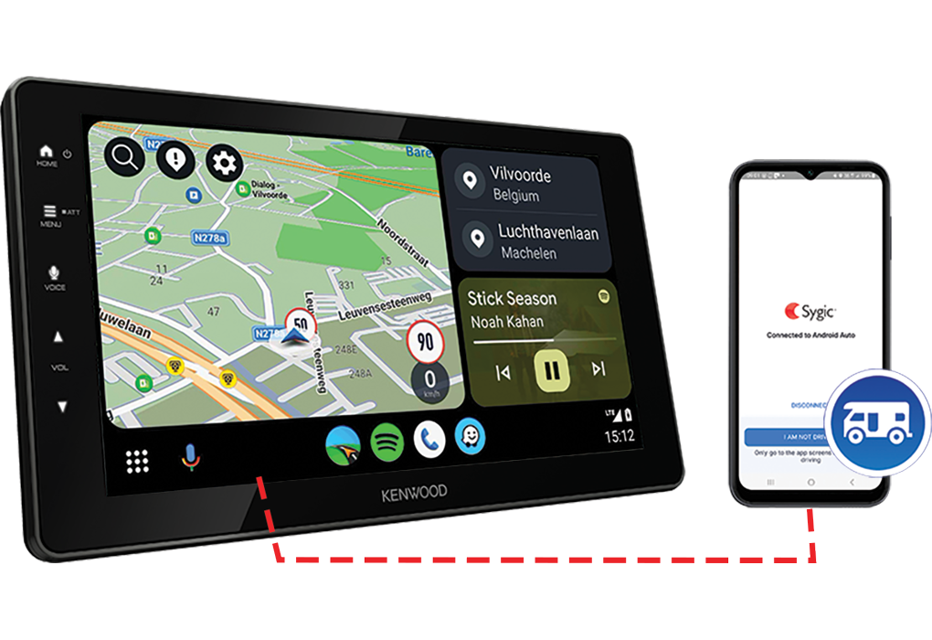 Kenwood DMXF920DS Camper draadloos Apple Carplay een Android Auto 9 inch HD scherm