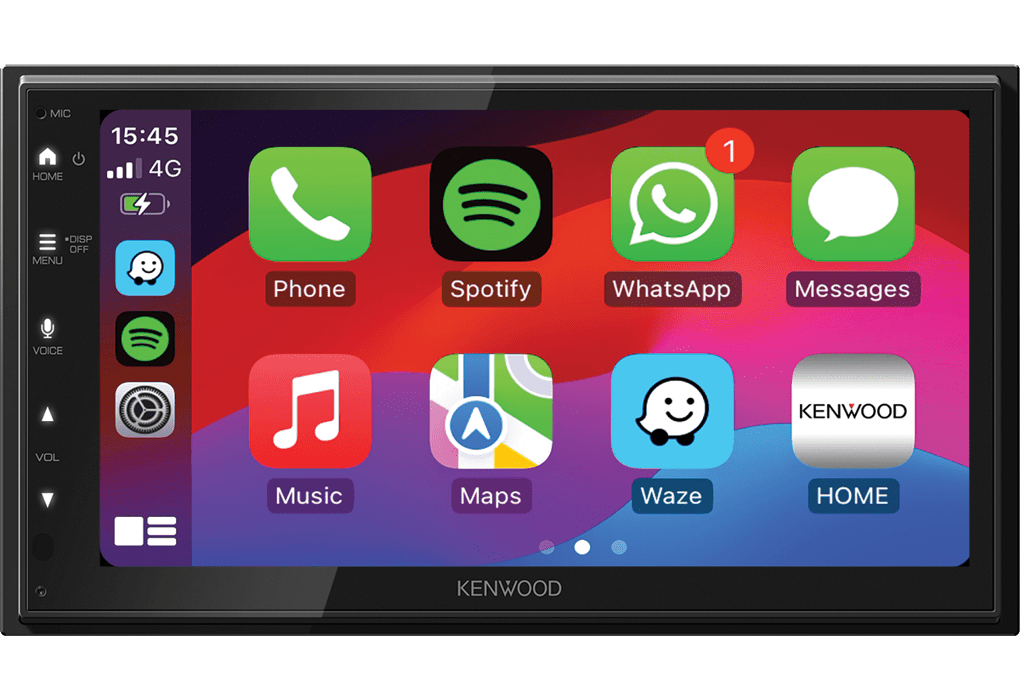 Kenwood DMX6523DABS Multimedia systeem 6.8 inch WSVGA Apple Car Play en Android Auto draadloos of via USB