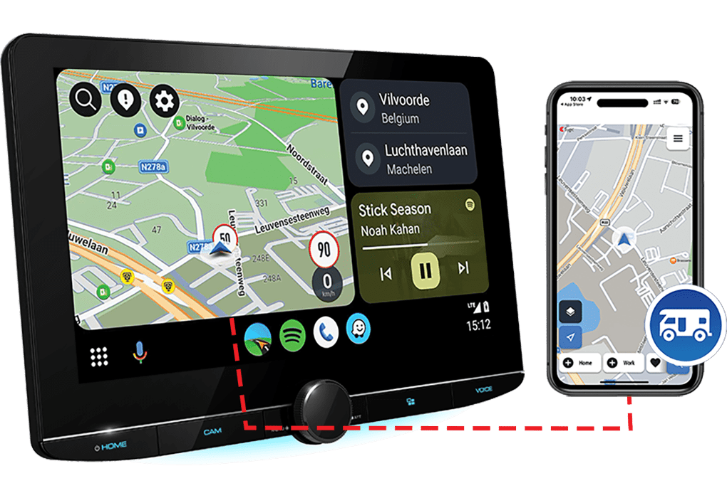 Kenwood DMX9724XDS Camper draadloos Apple Carplay een Android Auto 10.1 inch HD scherm