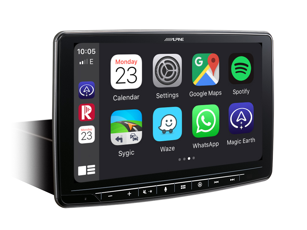 INE-F904D_Apple-Carplay-Menu-Google-Maps-Spotify-Magig-Earth-Sygic-Waze-3 ALPINE INE-F904D 1 DIN 9" multimedia toestel Apple Carplay en Android Auto compatibel CAR AUDIO LIMBURG