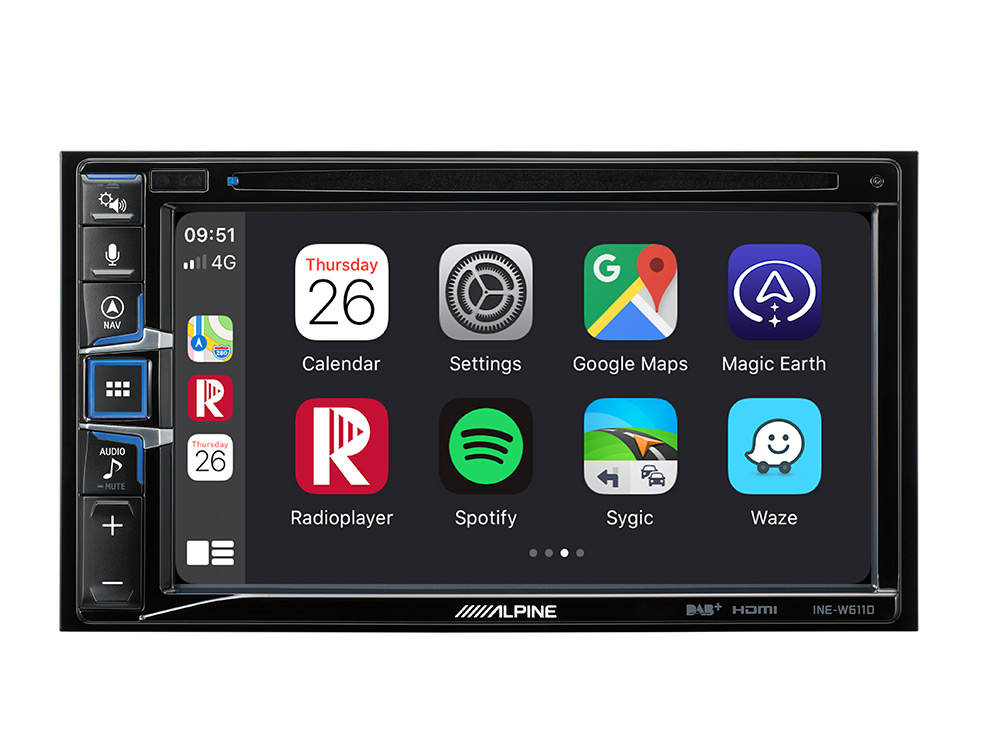 INE-W611DC-Apple-CarPlay-combatibility-menu Alpine INE-W611DC navigatie voor camper 6.5 inch touchscreen