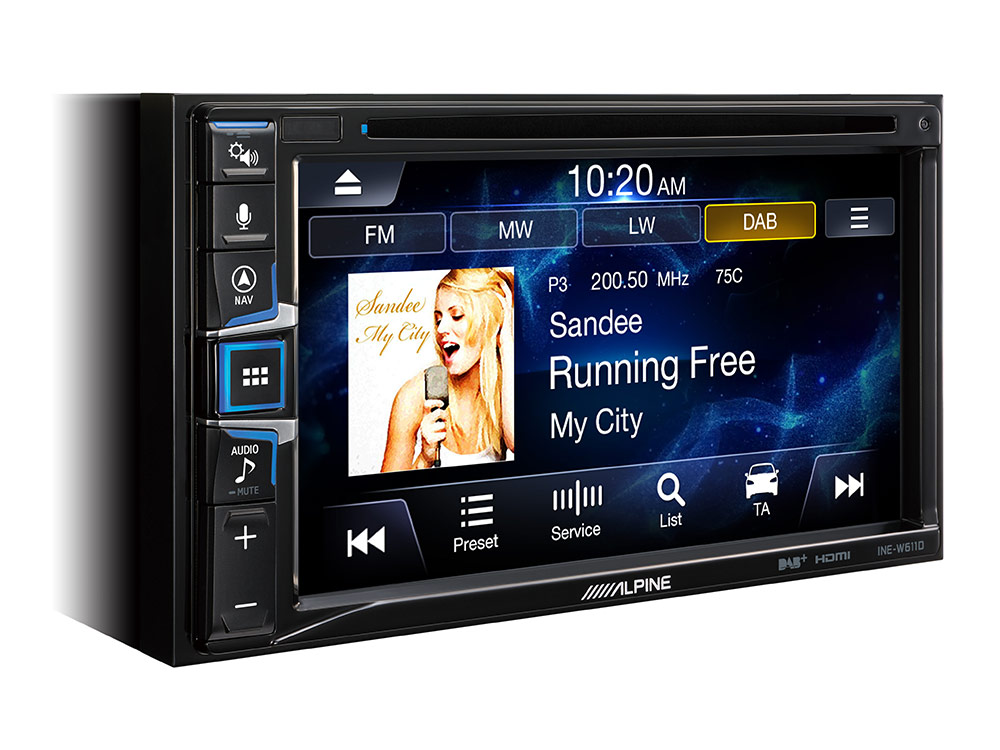 INE-W611DC-built-in-Navigation-DAB-Plus Alpine INE-W611DC navigatie voor camper 6.5 inch touchscreen