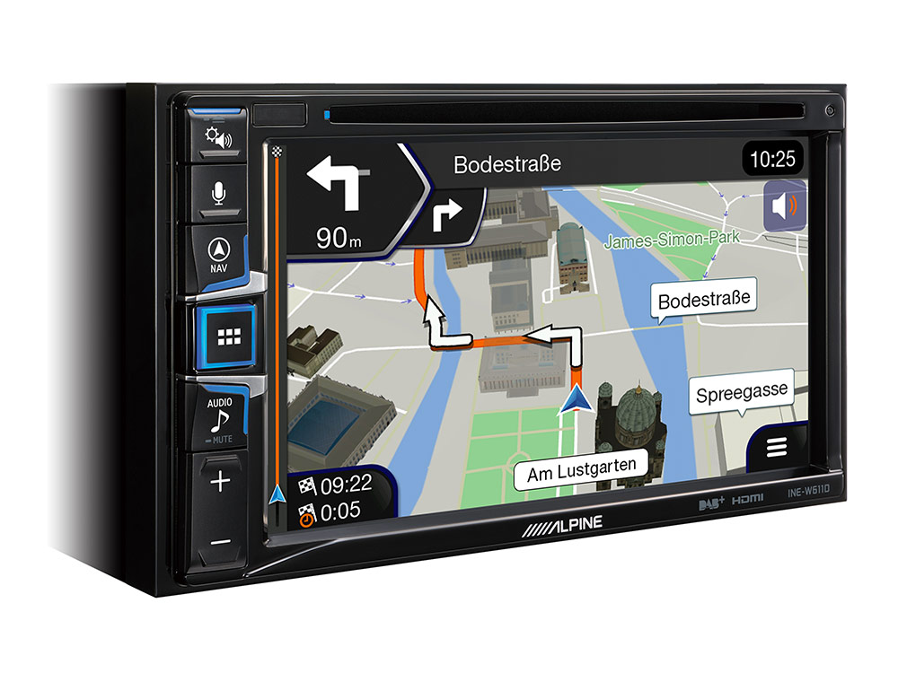 INE-W611DC_built-in-Navigation-Maps Alpine INE-W611DC navigatie voor camper 6.5 inch touchscreen