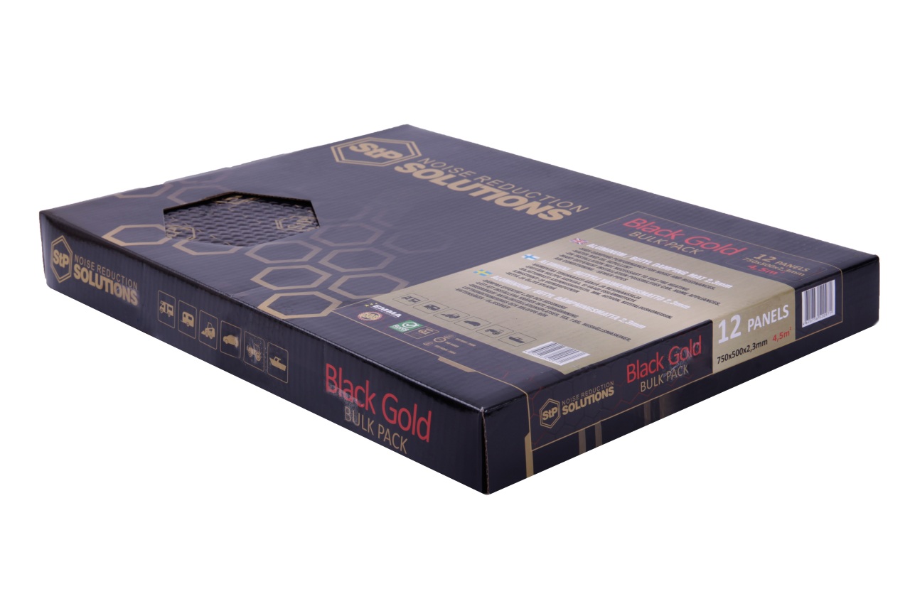 Untitled-24 StP Black Gold Bulk demping materiaal 12 sheets 2,3 mm dik Car Audio Limburg