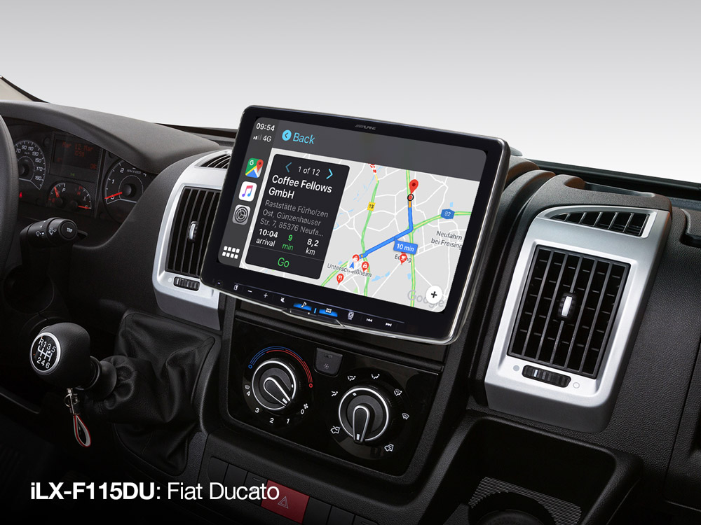 iLX-F115DU_Alpine-Halo-9-in-Fiat-Ducato-CarPlay-Map Alpine iLX F115DU 11 inch media ontvanger voor Camper Fiat Ducato 3, Peugeot Boxer 2 en Citroen Jumper 2